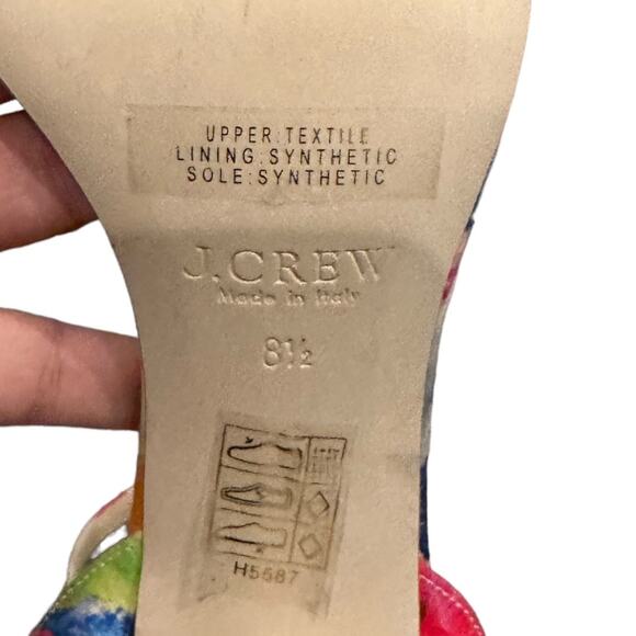 J. Crew Collection Raffia Rainbow Bow Strappy Sandal Stilleto Heel Size 8.5
